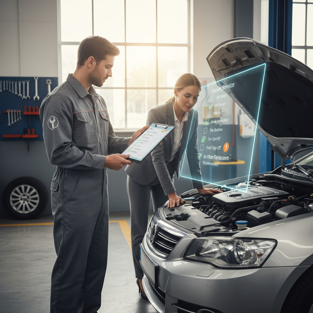 Techniker mit Checkliste in der Werkstatt